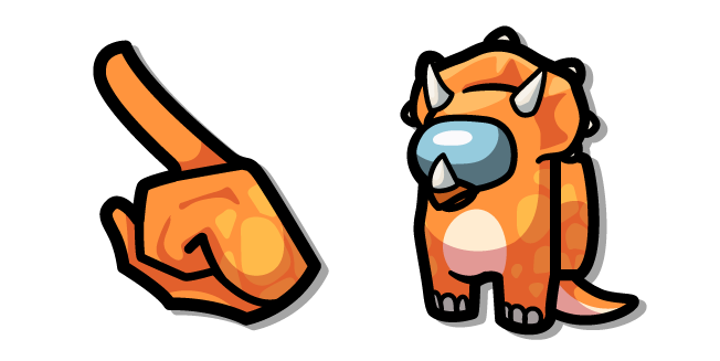 Among Us Orange Triceratops Character