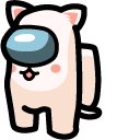 Among Us Peach Cat White Character cursor
