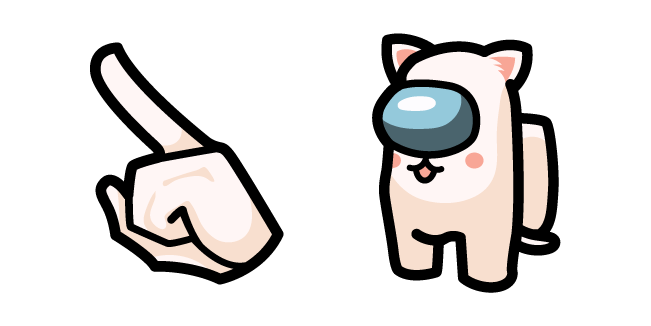 Among Us Peach Cat White Character