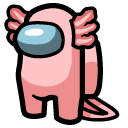 Among Us Pink Axolotl Character cursor