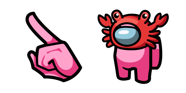 Among Us Pink Character in a Crab Hat