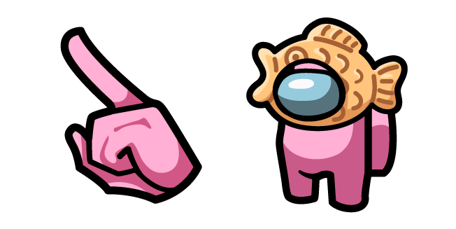 Among Us Pink Character in a Taiyaki Hat