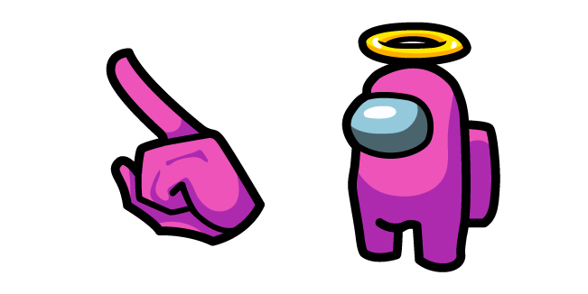 Among Us Pink Character in Angel Halo