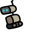 Among Us Pink Character in Crewmate Hat and Robot pointer