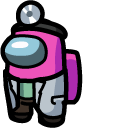 Among Us Pink Character in Scientist Outfit cursor