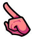 Among Us Pink Character in Yellow Raincoat pointer