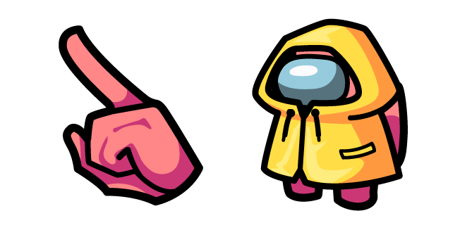 Among Us Pink Character in Yellow Raincoat