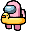 Among Us Pink Character with Swim Ring Duck cursor