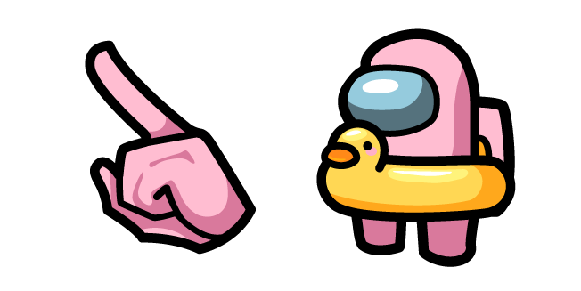Among Us Pink Character with Swim Ring Duck