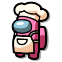 Among Us Pink Chef Character cursor
