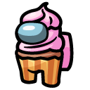 Among Us Pink Cupcake Character cursor