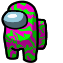 Among Us Pink-Green Blur Character cursor