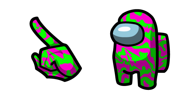 Among Us Pink-Green Blur Character