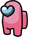 Among Us Pink Heart Character cursor