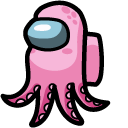 Among Us Pink Octopus Character cursor