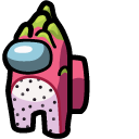 Among Us Pink Pitahaya Dragon Fruit Character cursor