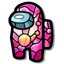 Among Us Pink Stained Glass Character cursor