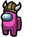 Among Us Pink Viking Character  cursor