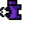 Among Us Pixel Purple Character in Sheriff Hat and Dead Body cursor