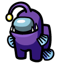 Among Us Purple Anglerfish Character cursor