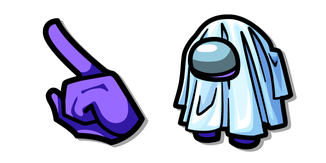 Among Us Purple Character in a Ghost Costume