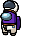 Among Us Purple Character in Astronaut Outfit cursor