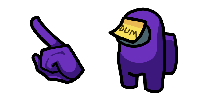 Among Us Purple Character in Dum Sticky Note
