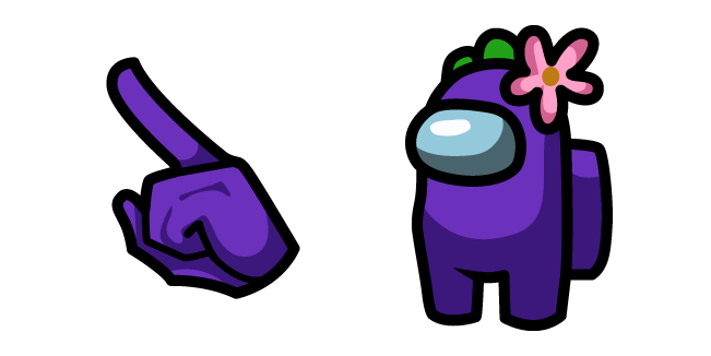 Among Us Purple Character in Flower Hat