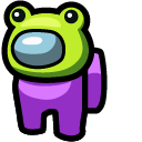Among Us Purple Character in Frog Hat cursor