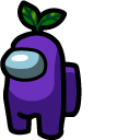 Among Us Purple Character in Plant Hat cursor