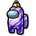 Among Us Purple Christmas Ball Character cursor