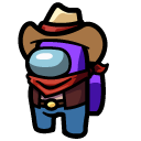 Among Us Purple Cowboy Character cursor