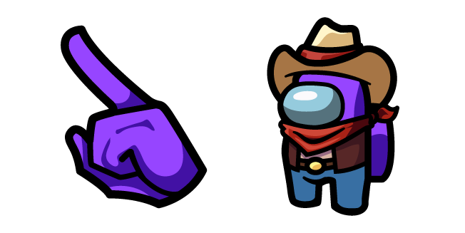 Among Us Purple Cowboy Character