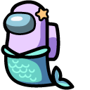 Among Us Purple Mermaid Character cursor