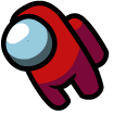 Among Us Red Character and Mini Crewmate pointer