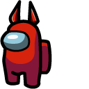 Among Us Red Character Devils Horns cursor