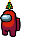 Among Us Red Character in Christmas Tree Hat cursor