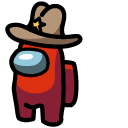 Among Us Red Character in Cowboy Hat cursor