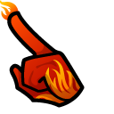 Among Us Red Character in Flames pointer