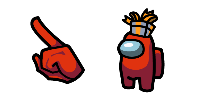 Among Us Red Character in Gift Hat