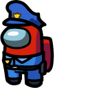 Among Us Red Character in Police Outfit cursor