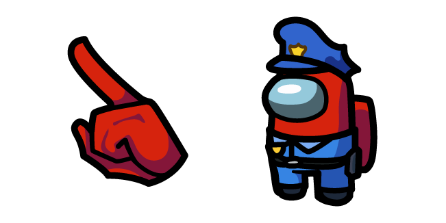 Among Us Red Character in Police Outfit