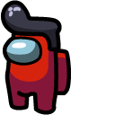 Among Us Red Character in Pompadour Hat cursor