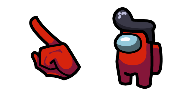 Among Us Red Character in Pompadour Hat