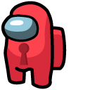 Among Us Red Character with Keyhole cursor