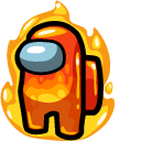 Among Us Red Fire Character cursor