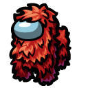 Among Us Red Fluffy Character cursor