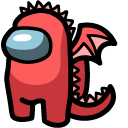 Among Us Red Flying Dragon Character cursor