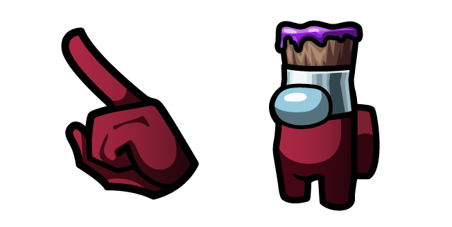 Among Us Red Paintbrush Character