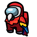 Among Us Red Parrot Character cursor